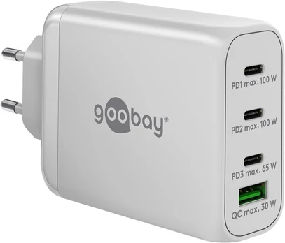 Goobay 65556 USB-C PD Multiport Quick Charger (100 W), Baltas Goobay