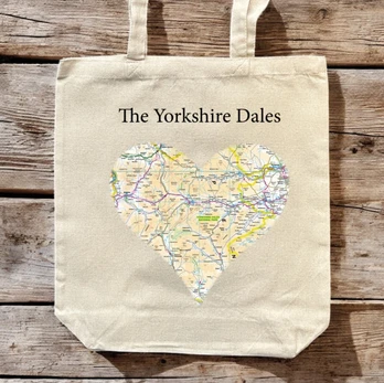 OS Map Premium Canvas Tote Bag - Yorkshire Dales National Park