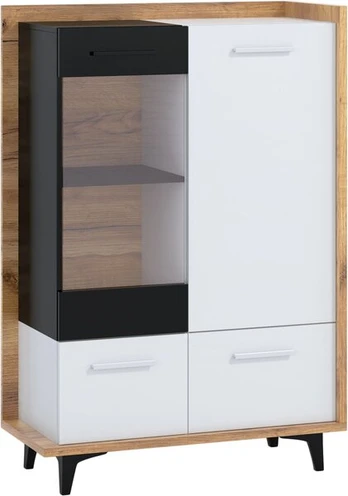 Vitrina Meblocross Box 13 3D, šviesiai ruda/balta