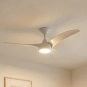 Lindby LED lubinis ventiliatorius „Briya“, baltas, Ø 116 cm, CCT