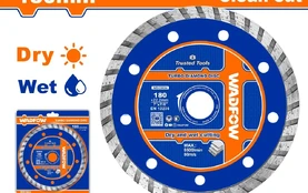 Deimantinis pjovimo diskas WADFOW, Turbo, sausam/šlapiam pjovimui, 180x22.2 mm, segmento plotis 7,5 kaina