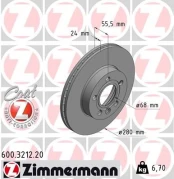 Stabdžių diskas ZIMMERMANN 600.3212.20 kaina