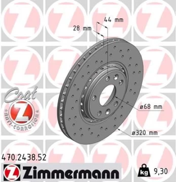 Stabdžių diskas ZIMMERMANN 470.2438.52