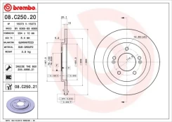 BREMBO 08.C250.21 Brake Disc kaina
