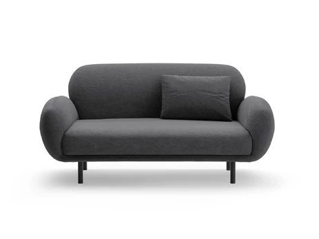 Boucle Sofa, "Poppy", 2 Seats, 148x72x82, Dark Grey