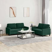 Sofa Sofos komplektas su pagalvėlėmis, 2 dalių, žalias, aksomas kaina