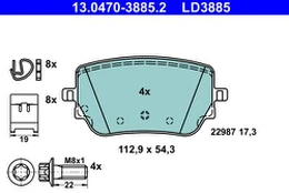 ATE 13.0470-3885.2 Brake pad set