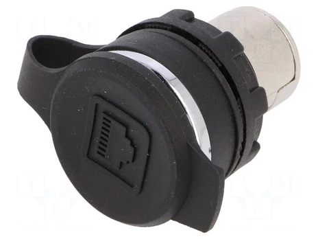 RJ45 socket | 22mm | -25÷85°C | IP65 | on panel | Plating: gold-plated