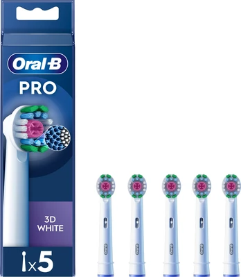 Oral B - Pro 3D White Toothbrush Heads - White - 5 count