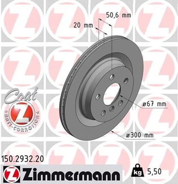 Stabdžių diskas ZIMMERMANN 150.2932.20