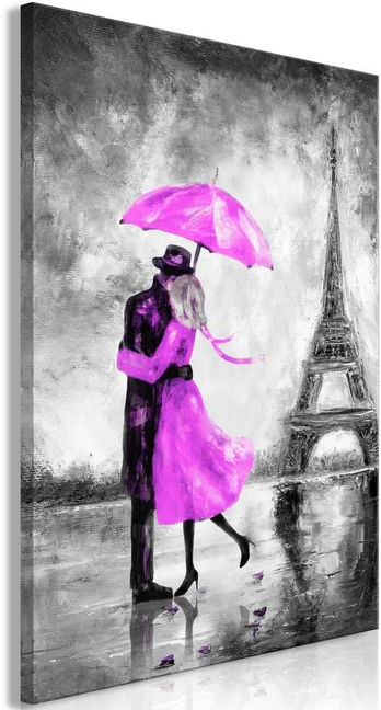 Artgeist Paveikslas - Paris Fog (1 Part) Vertical Rožinė