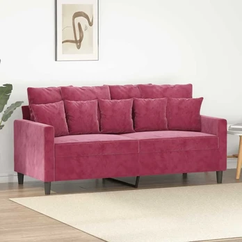 Dvivietė sofa, raudonojo vyno spalvos, 140cm, aksomas
