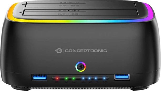 Conceptronic CONCEPTRONIC Kietojo disko dėklas 2.5/3.5"HDD/SSD 2xUSB-A Black