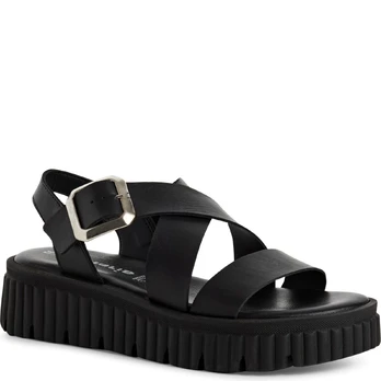 Basutės moterims, Juoda, Wedge/plat sand