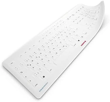 Klaviatūra Cherry STREAM PROTECT MEMBRANE GER/Baltas-Pilkas QWERTZ