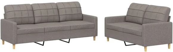Fotelis Sofos komplektas su pagalvėlėmis, 2 dalių, taupe, audinys