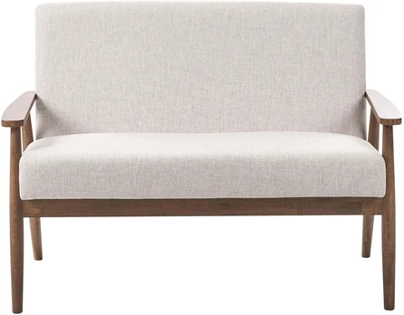 Beliani Dvivietė sofa ESRUM tamsiai ruda/smėlio spalvos