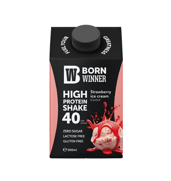 Born Winner Protein Shake – Strawberry Ice Cream 500 ml
