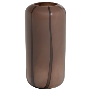ARLES VASE GLASS BROWN WITH STRIPE DARK BROWN