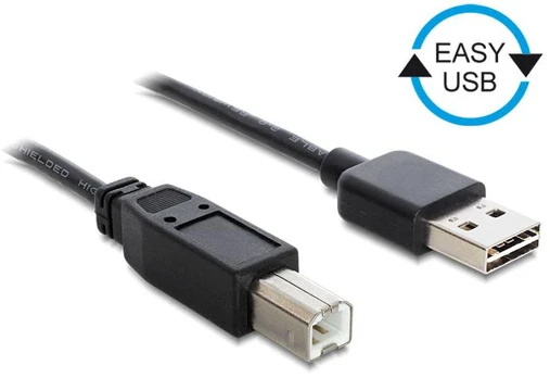 USB kabelis Delock USB-A - USB-B 3 m Juodas (83360)