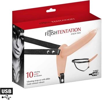Fetish Tentation Vibrating strap-on, USB