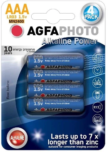 Solight AgfaPhoto Power alkaline batteries LR03/AAA, blister 4pcs