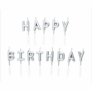 Globos Europe Bv Sølv kagelys Happy birthday