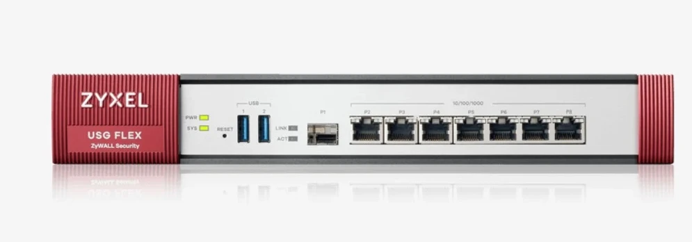 ZYXEL USG FLEX FIREWALL 7 GIGABIT USER-DEFINABLE PORTS, 1*SFP, 2* USB WITH 1 YR UTM BUNDLE