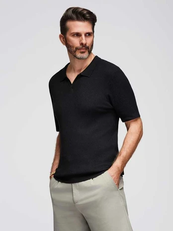 men's polo shirt - juodas