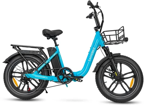 Elektrinis dviratis Samebike C05 Pro, 20", 500W, 13Ah, mėlynas