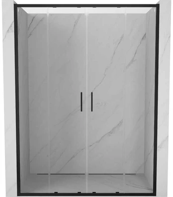 Dušo durys Mexen Exo, stumdomos, 140 cm, transparent/juodas