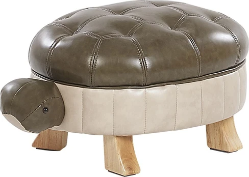 Pufas Beliani Turtle, žalias, 43 cm x 73 cm x 26 cm