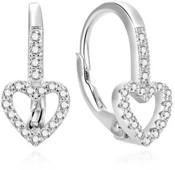 Beneto Romantic sidabrinis earrings with zircons AGUC2179DL