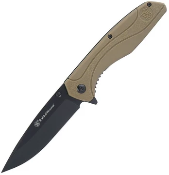 SMITH&WESSON Smith&Wesson – Sulankstomas peilis Drop Point FDE nailonas –