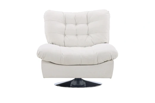 "Florens" viengulė sofa - chromas / balkšvas audinys