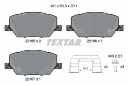 Stabdžių trinkelių rinkinys, diskinis stabdys TEXTAR 2216503 kaina