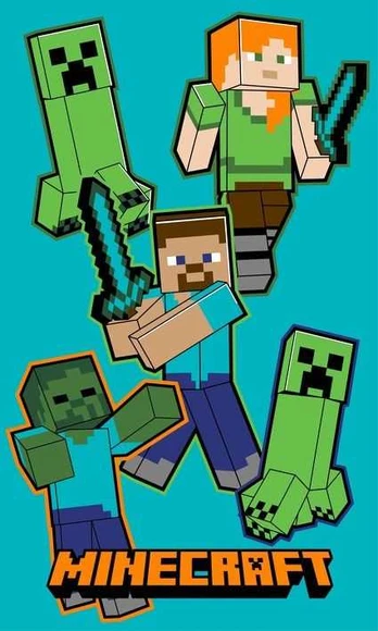 Minecraft šliaužiojimo rankšluostis 30x50cm