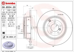 Stabdžių diskas BREMBO 08.8554.21 kaina