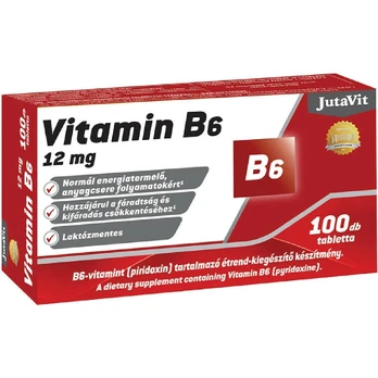 JutaVit Vitaminas B6 12 mg (Piridoksinas), 100 tablečių