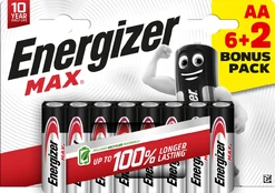 Energizer battery Alkaline Max AA DHP8 6+2 kaina