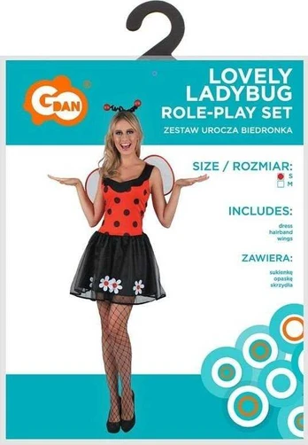 GoDan Suaugusiųjų kostiumas Lovely Ladybug S dydis