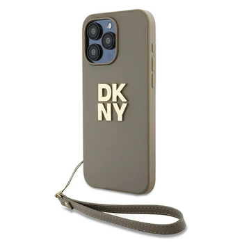 DKNY DKHCP15XPBSWSE iPhone 15 Pro Max 6.7" smėlio spalva|beige hardcase Wrist Strap Stock Logo