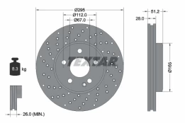 TEXTAR 92257505 Brake Disc kaina