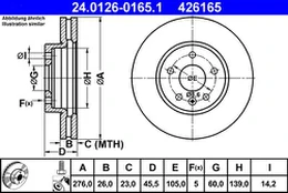 ATE 24.0126-0165.1 Brake Disc