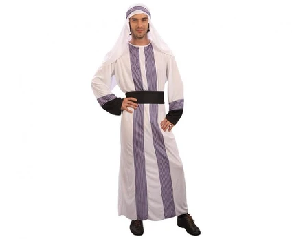 Arabų šeicho kostiumas (galvos apdangalas, apsiaustas, diržas), dydis universalus