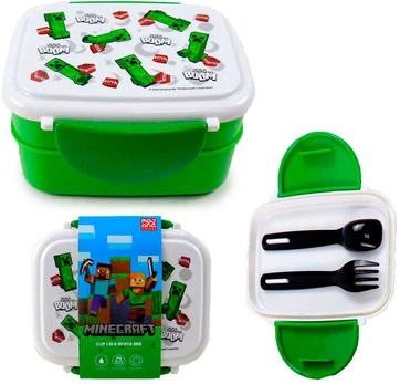 Puckator Minecraft TNT lunch box + cutlery