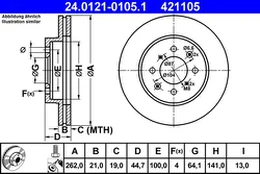 ATE 24.0121-0105.1 Brake Disc kaina