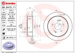 Stabdžių diskas BREMBO 08.D415.11 kaina