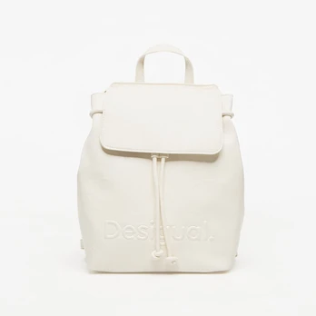 Desigual Back Half Logo Luena Mini Ecru Backpack White (26SAKP181008 Kuprinės)