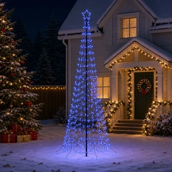 LED spiralinė Kalėdų eglutė su smaigu EKENAS 250 cm 370 LED